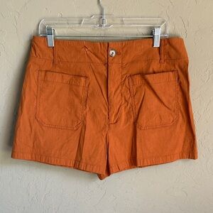 Maeve by‎ Anthropologie the Colette linen blend short size 32 orange